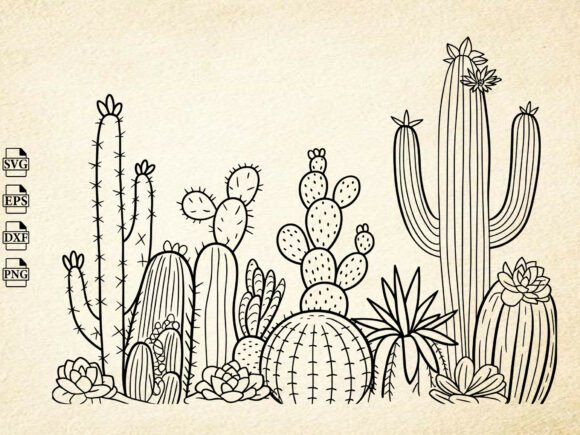 Download Cactus SVG, Hand Drawn Desert Clipart - Premium Resources