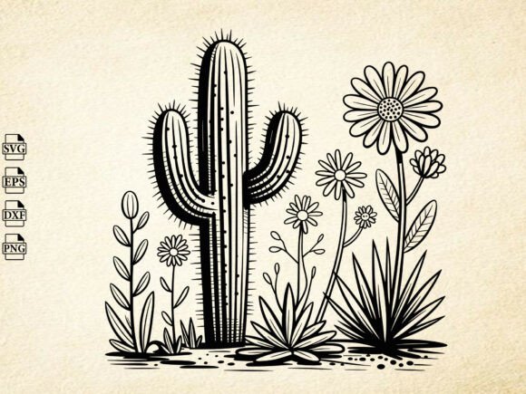 Download Cactus SVG, Hand Drawn Desert Clipart - Premium Resources